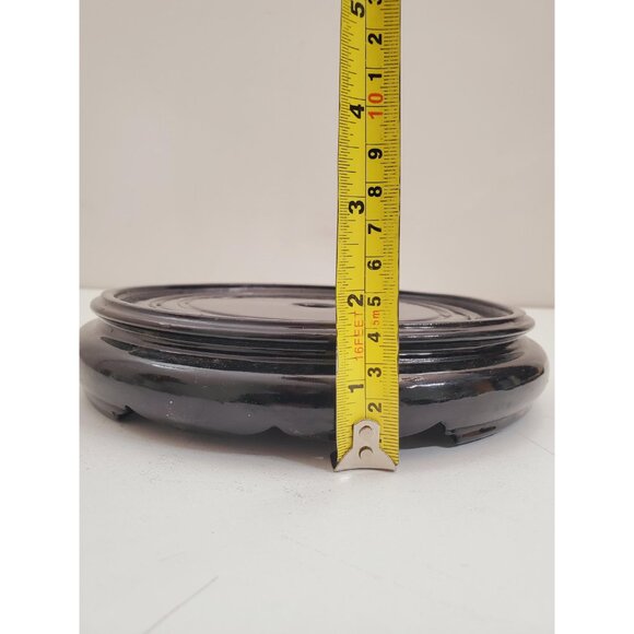 vintage Round base for pot,figurine, Vase base,Oriental darkbrown base,base for - Picture 8 of 10